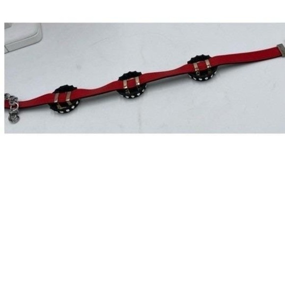 Ermanno SCERVINO French Designer‎ Black Leather Chain Caps Goth Choker Necklace - Picture 5 of 11